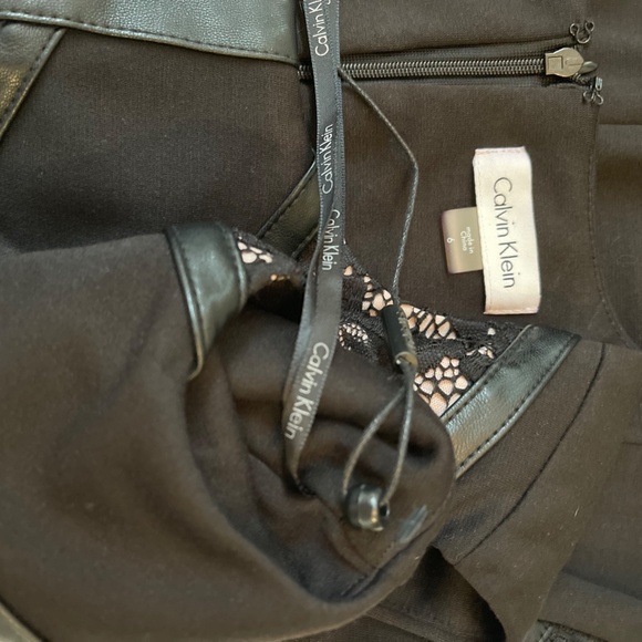 Calvin Klein Mix Media Sheath Black/Nude Dress 6 Women's party dress - Picture 6 of 15